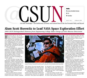 @CSUN, OCTOBER 10, 2005: “ALUMN SCOTT HOROWITZ TO LEAD NASA SPACE EXPLORATION EFFORT”