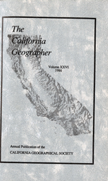 California Geographer Cover 1986