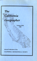 California Geographer Cover 1989