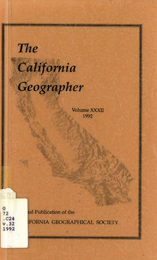 California Geographer Cover 1992