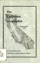 California Geographer Cover 1994