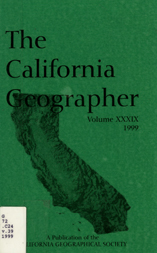 California Geographer Cover 1999