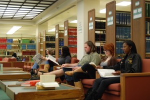 students studying in Library