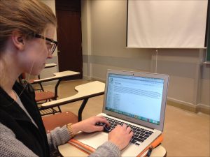 Student on laptop computer