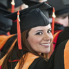 Woman wearing a graduation cap