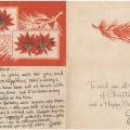 Holiday card sent to Vahdah Olcott-Bickford by Juan Parra