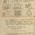 Holiday card sent to Vahdah Olcott-Bickford by Arthur and Trixie Hoskins
