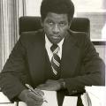Virgil Roberts, representing attorney for the NAACP in the Crawford case, circa 1970s. Daily News Morgue Files of the Bustop Campaign Collection. Virgil Roberts, representing attorney for the NAACP in the Los Angeles school desegregation case, Crawford vs. Board of Education, circa 1970s. Daily News Morgue Files of the Bustop Campaign Collection.