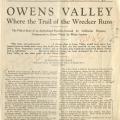 "Owens Valley, where the trail of the wrecker runs," by Frederick Faulkner, March-April, 1927. Andrae B. Nordskog Collection.