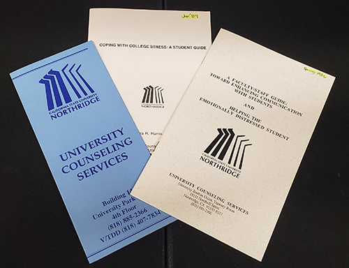 Booklets and pamphlet from the University Counseling Services, 1986-1989. College of Humanities Records.