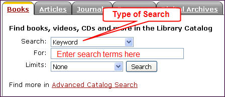 Catalog search box