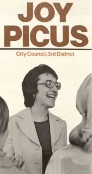 Image of Joy Picus from campaign brochure, 1977