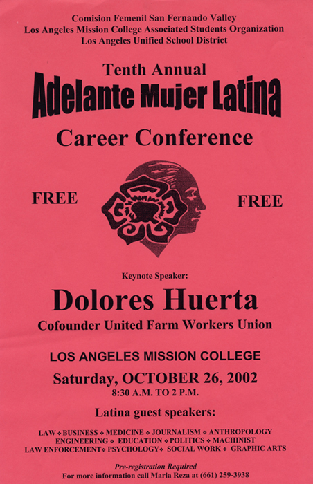 Flyer, Tenth Annual Adelante Mujer Latina Career Conference, 2002