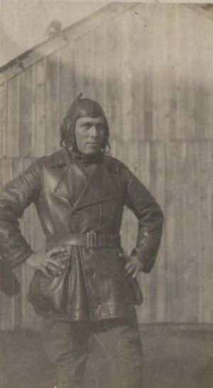 Pilot in all leather outfit. American Expeditionary Forces Photograph Album