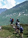 Photo of hikers going uphill