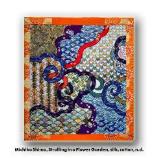 Strolling in a flower garden by Michiko Shima, silk and cotton, no date