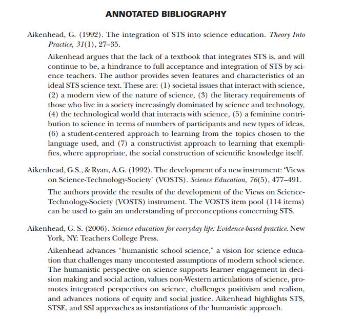 what is the proper format for a bibliography