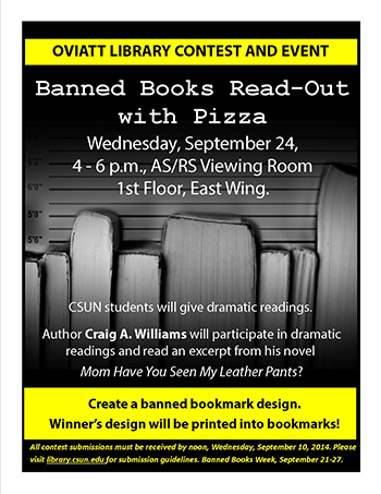 Oviatt Library Read Out with Pizza Event Poster