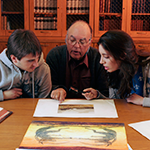 Students and faculty in Special Collections