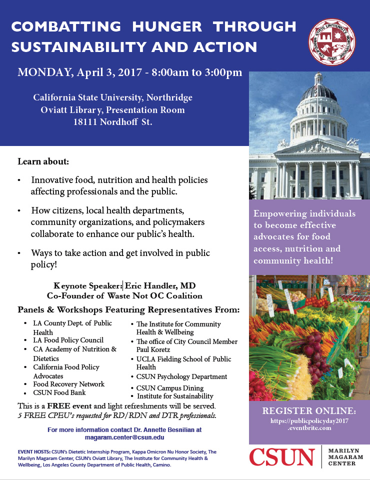 Food, Nutrition and Health Public Policy Event Poster