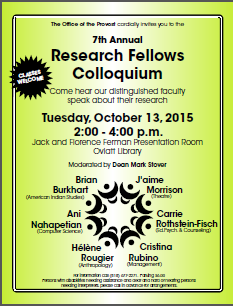Research Fellows Colloquium Flyer