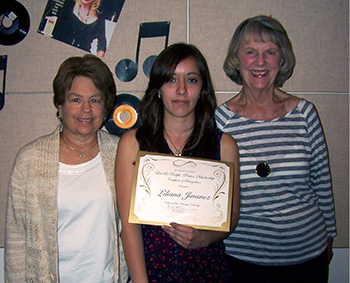 Carol Turner, scholarship winner Liliana Jimenez and Betsy Stelck
