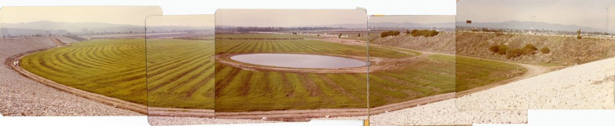 Panoramic view of pond in the Sepulveda Wildlife Reserve, February 4, 1980