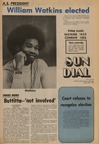 DAILY SUNDIAL, MAY 4, 1973—“A.S. PRESIDENT WILLIAM WATKINS ELECTED" 