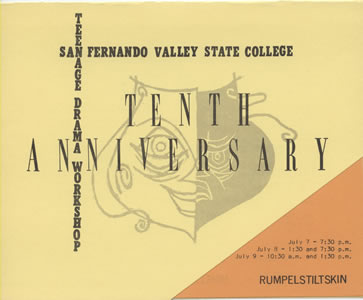  PROGRAM FOR THE 10th ANNIVERSARY OF THE TEENAGE DRAMA WORKSHOP, 1966.