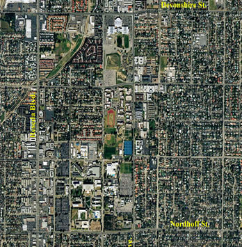 Aerial view of Northridge in 2002
