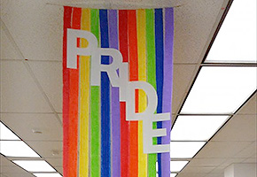 Streamers with the word Pride on them