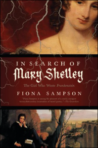 Mary Shelley with a book by a tree