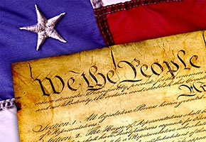Flag and US Constitution