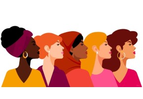 illustration of five women in profile