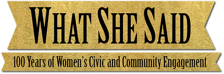 what she said logo in shape of a ribbon