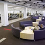 Comfortable new study spaces and furniture in the Learning Commons.