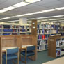 Reference books and old study carrels before construction.