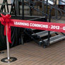 The Grand Opening ribbon before cutting