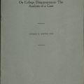 Cover of On College Disappearances: The Analysis of a Case. LB3430 .H67 1929