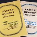 Covers of The Counseling Center’s Annual Reports for 1972-1974. College of Humanities Records.
