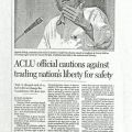Newspaper article about ACLU activities 