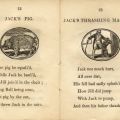 Jack encounters a pig and is beaten by his father in Jack & Jill, and Old Dame Gill, pages 12-13