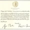 Presidential 100th birthday card for Peggy Gilbert