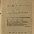 Title page, Paradise Regained: A Poem in Four Parts, by John Milton From the Text of Dr. Newton, 1790