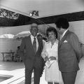 A. Philip Randolph Institute Executive Director Bayard Rustin (left) and the Institute's National Field Director Ken Orduna talk with civil rights activist Gwen Green during an event to welcome Mr. Rustin at the home of singer Ray Charles. Bayard Rustin served throughout his life in the civil rights movement and as a political activist. He received the Presidential Medal of Freedom posthumously in 2013. 1973, Guy Crowder, 11.06.GC.N120.B6.S7.30.52.09