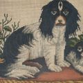 Needlework featuring dogs, from Godey's Lady's Book, page 100