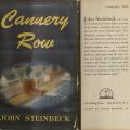 Cannery Row, first edition, dust jacket front cover and inside flap, 1945