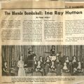 Ina Ray Hutton article, April 1984. Peggy Gilbert Collection