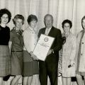 League members pose with LA County Supervisor Ernest Debs during Voter Registration Week, 1966