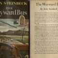 The Wayward Bus, first edition, dust jacket front cover and inside flap, 1947